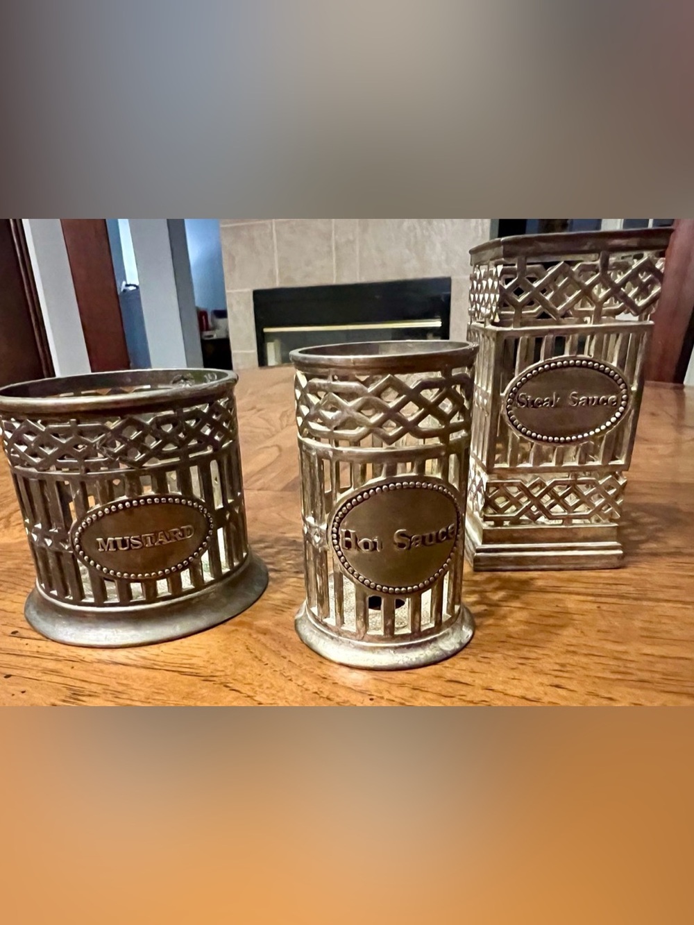 Vintage Neiman Marcus Godinger Silver Plated Condiment Holders